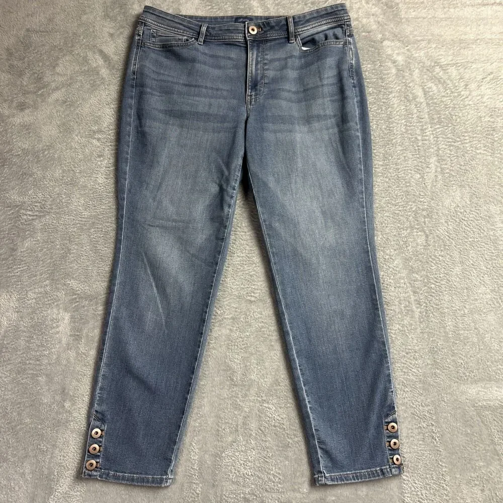 J. Jill Denim Womens Jeans Authentic Fit Slim Ankle Sz. 12 Mid Rise Stretch